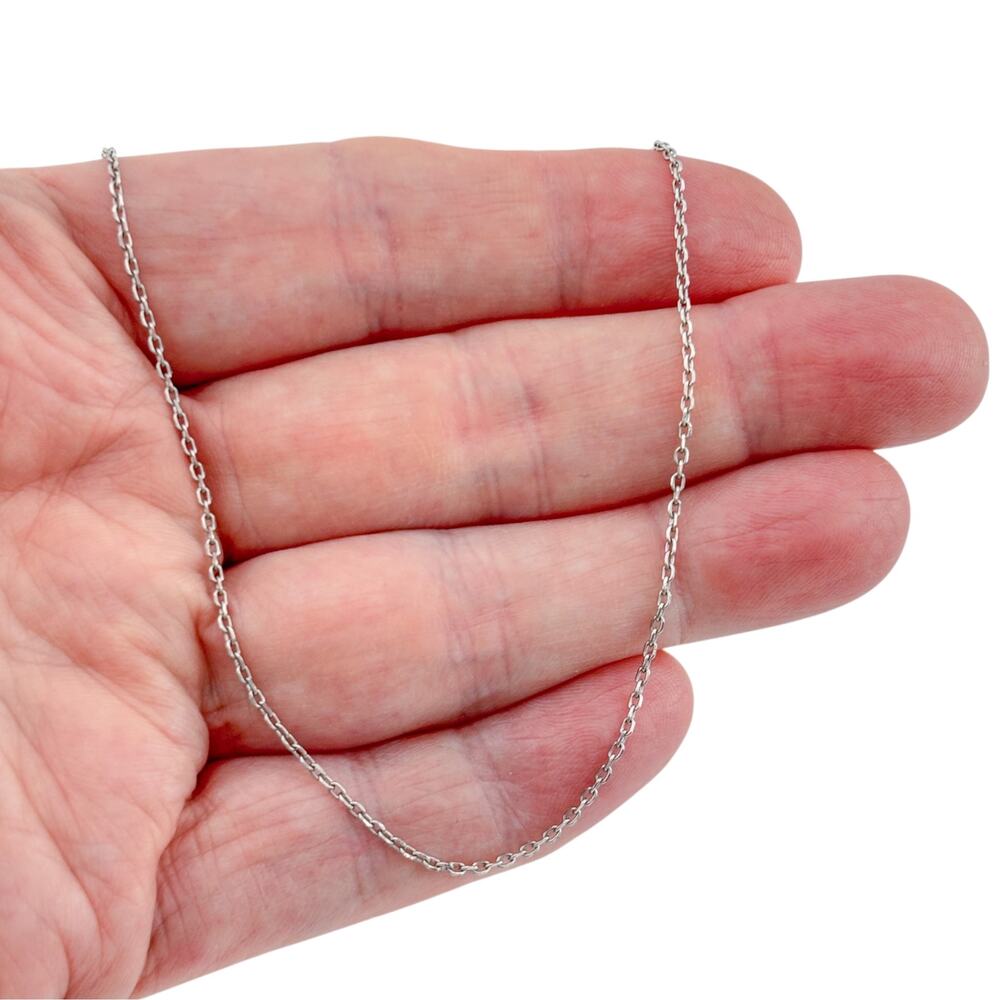 Vintage Sterling Silver 925 Adjustable Cable Chain Necklace 18-20 inch